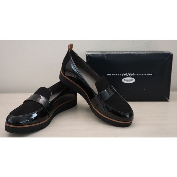 Dr. Scholl's G1379S1002 Women's Sz 8.5W Black Patent Leather Webster Loafers - Picture 1 of 15